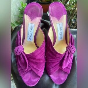 JIMMY CHOO Purple Madeline Keely Suede Bow